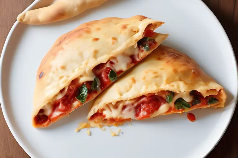Hjemmelavet Pizza Calzone Italiensk tradition i en foldet laekkerbisken 2